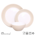 Zwei Color Swirl Steingut Dinner Set